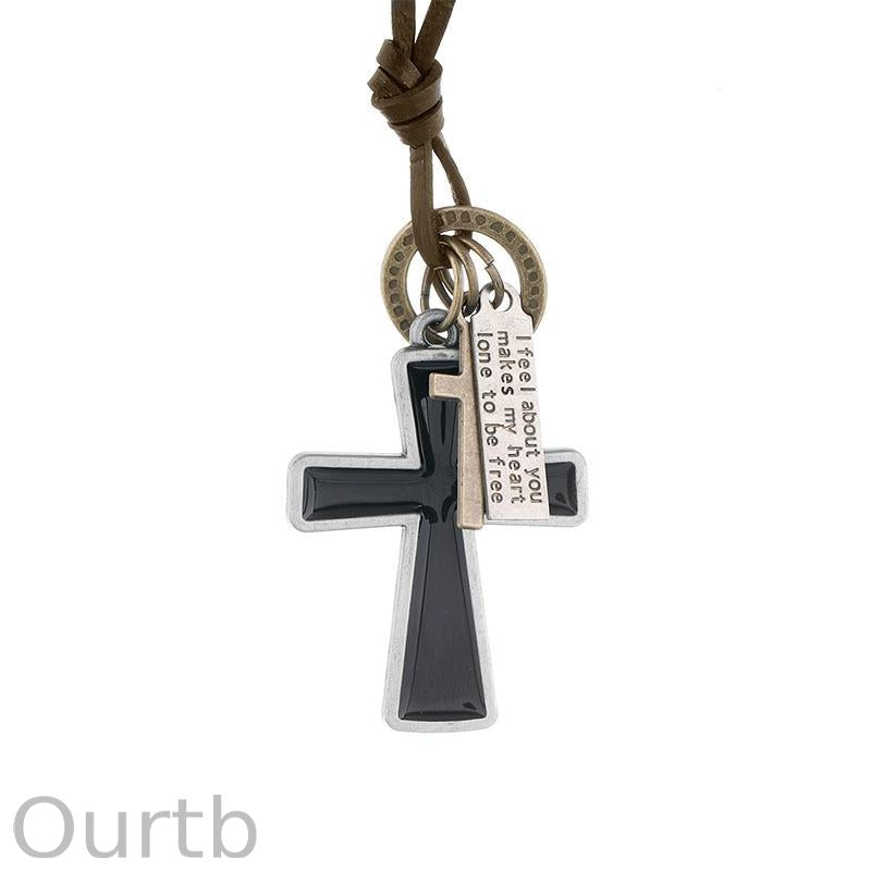 Vintage Casual Letter Cross Necklace 96106748TO