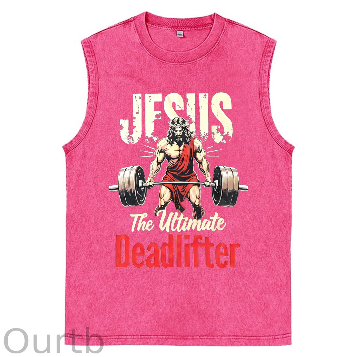 Jesus  Pattern Sleeveless Cotton Washed Printed Loose Vest