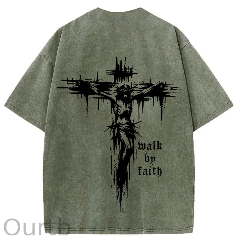 Walk By Faith Washed T-Shirt