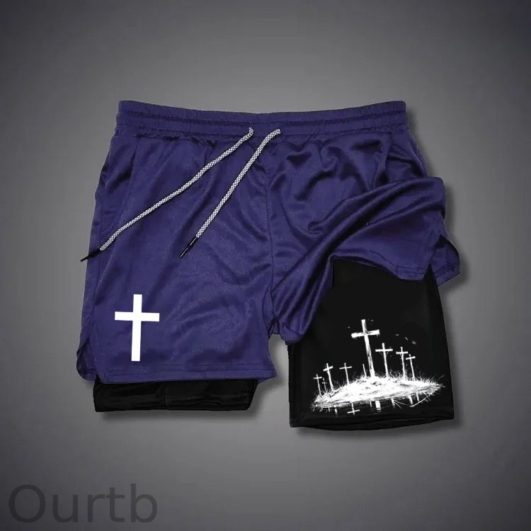 Cross Pattern Pattern Print Shorts Pants
