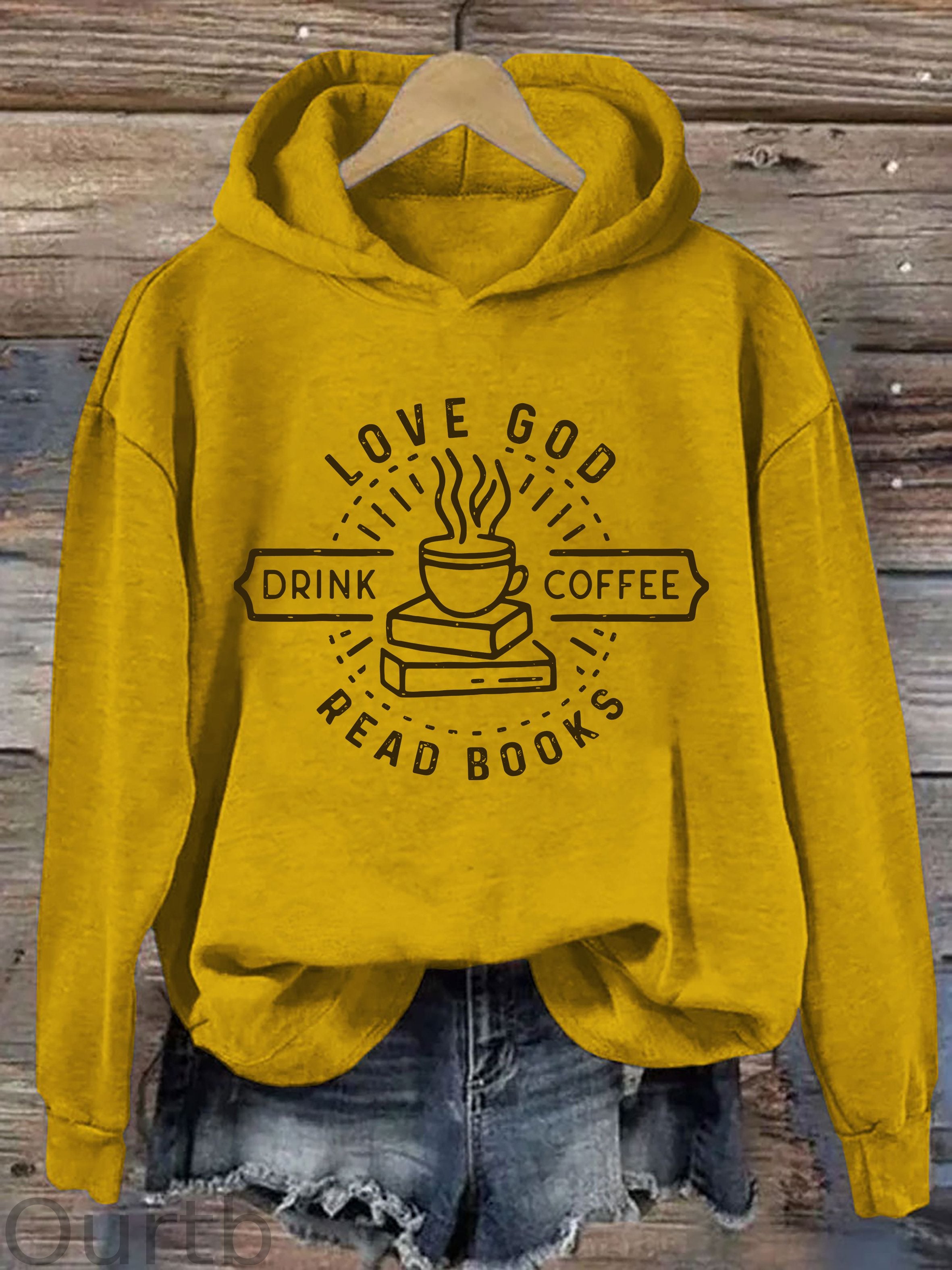 Love God Drink Coffee Read Books Hoodie