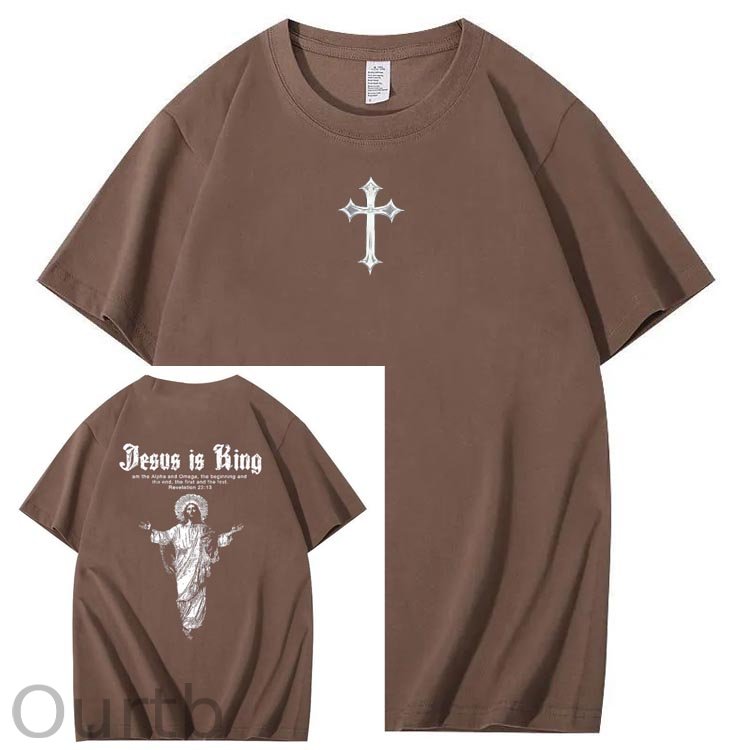 Jesus Is Being Pattern Crew Neck T-Shirt