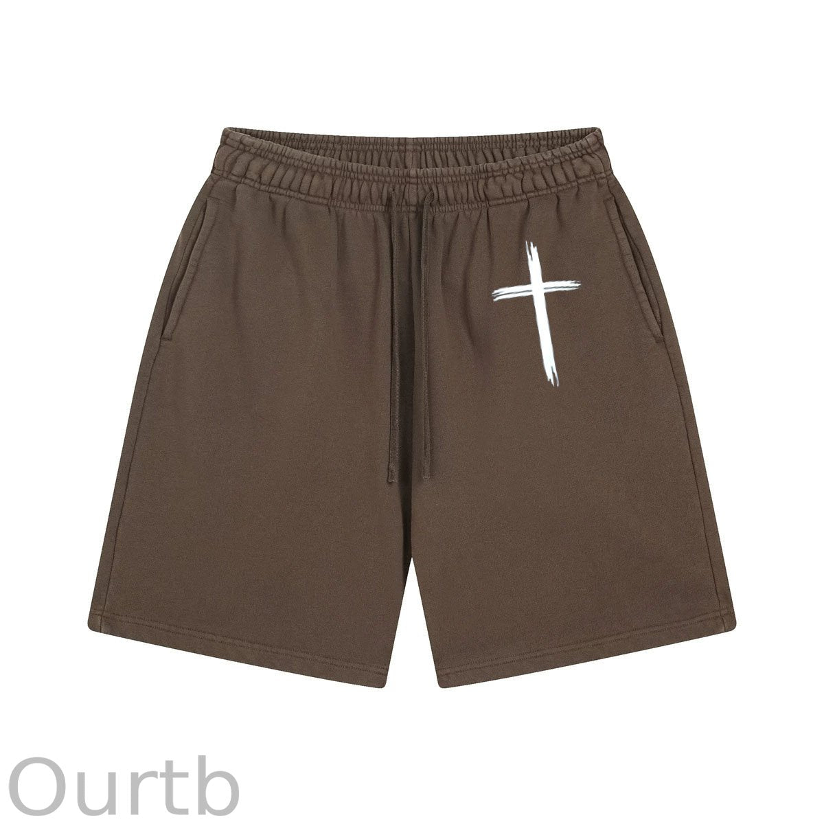 Cross Pattern Print Craft Shorts Pants