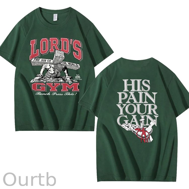 Vintage 1990s Lord's GYM His Pain Your Gain Jesus 100% Cotton T-Shirt