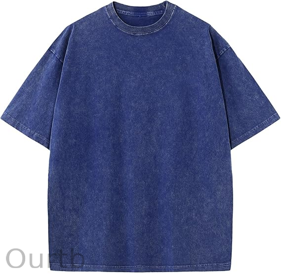 Men's Cotton T-Shirts Oversized Unisex Short Sleeves Casual Loose Wash Solid Basic Tee Tops