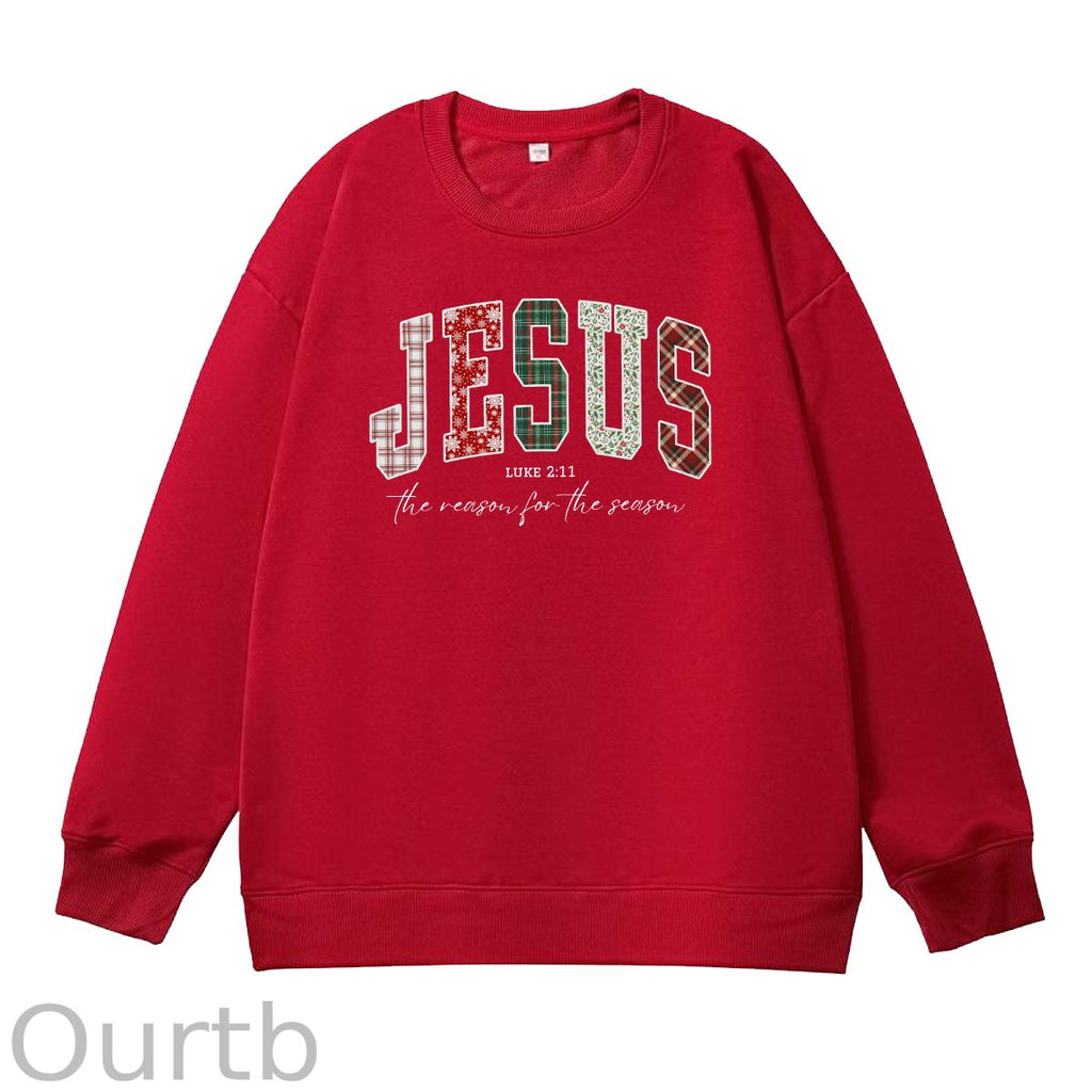 Jesus Pattern 100% 300g CottonCrew Neck Sweatshirt