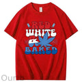 Red White & Baked Print 100% Cotton T-Shirt