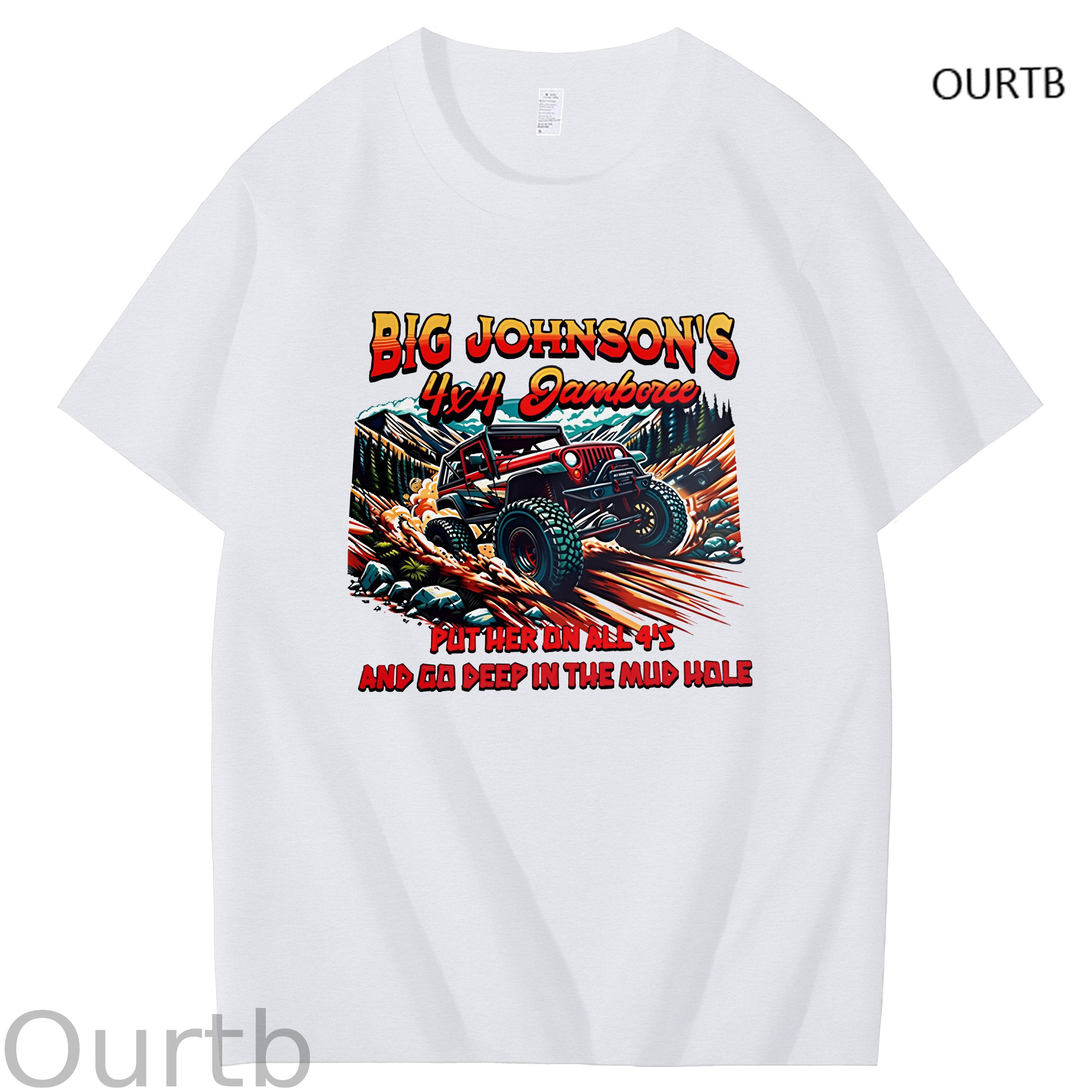 Big Johnson's Put Her On All 4's And Go Deep In The Mud Hole Art Pattern Print T-Shirt