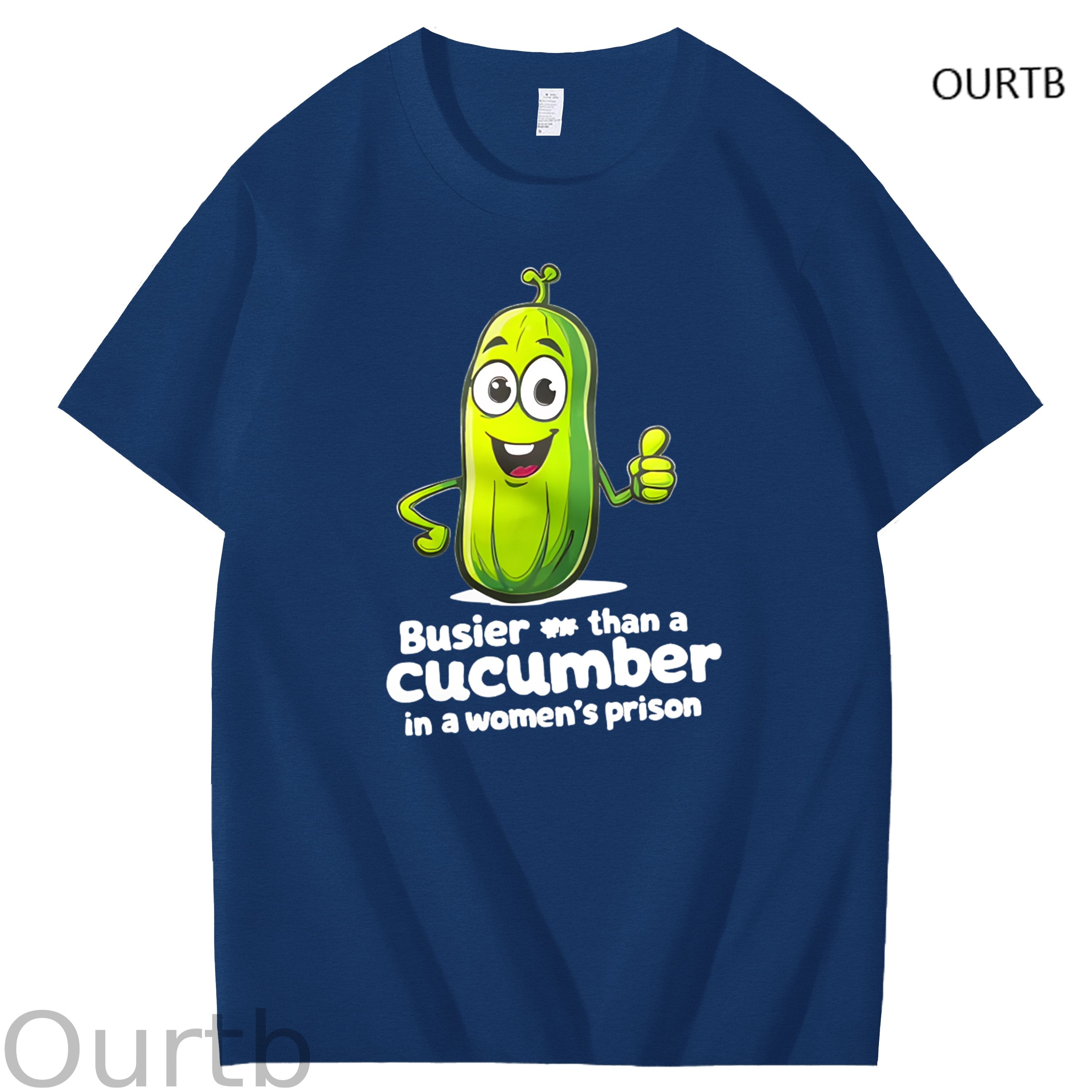 Busier Than A Cucumber In A Women's Prison Art Pattern Print T-Shirt
