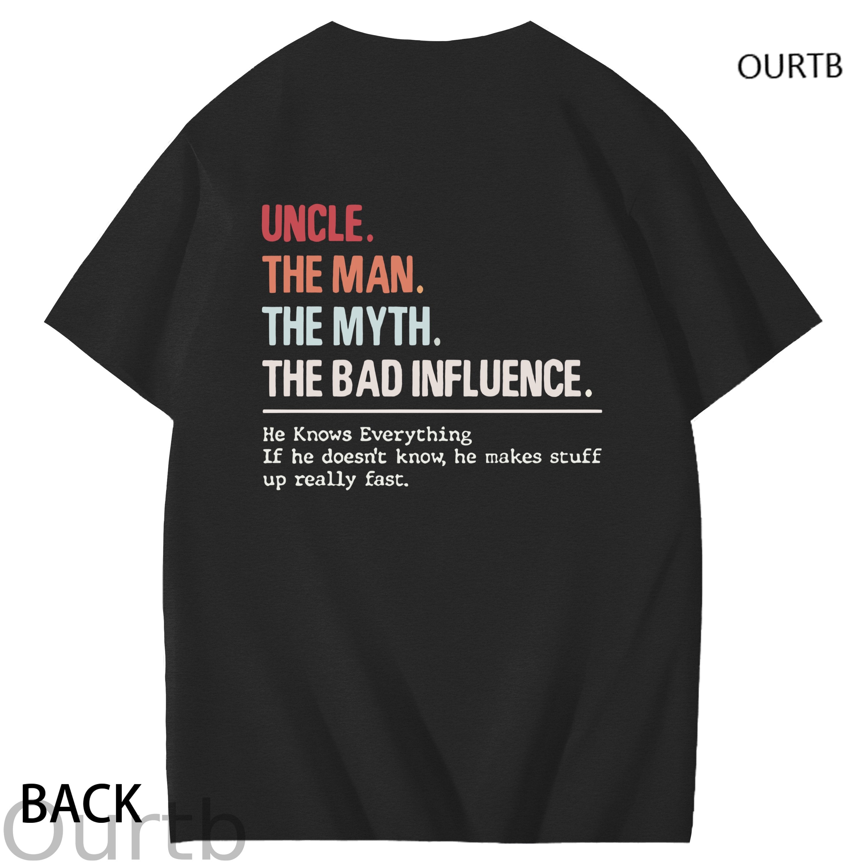Uncle The Man The Myth The Bad Influence Cool Uncle Club Art Pattern Print T-Shirt