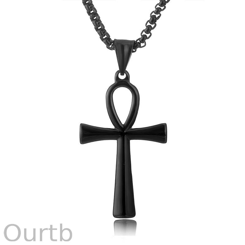 Vintage Casual Knot Cross Necklace 01193003TO
