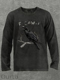 F-Caw-F Crow Cotton Blend Long Sleeve T-Shirt