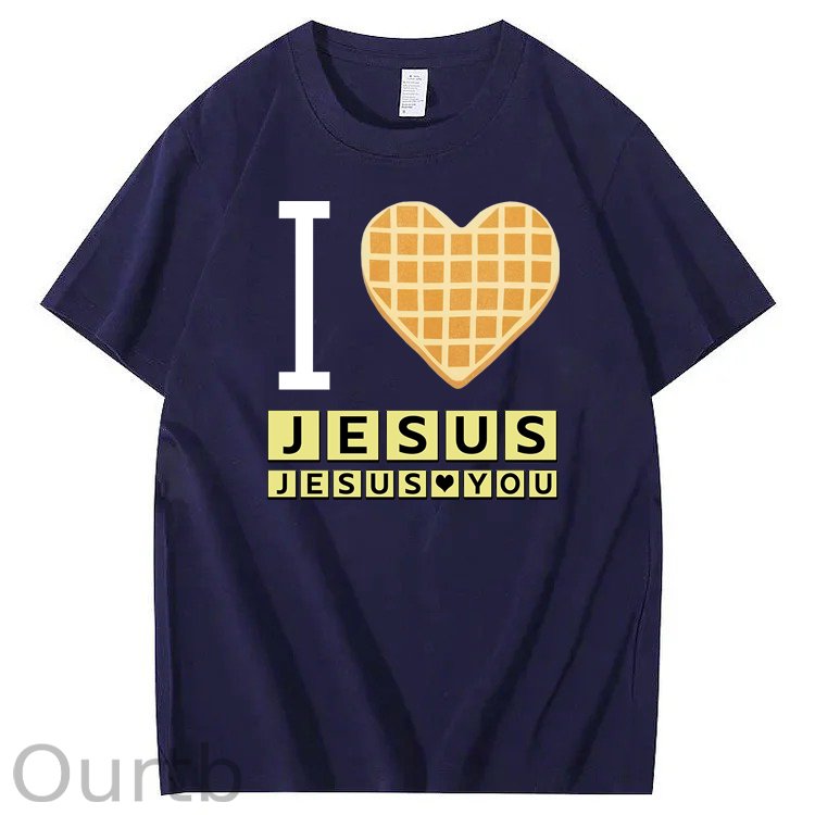 I Love Jesus Jesus Love You Waffle 100% Cotton T-Shirt