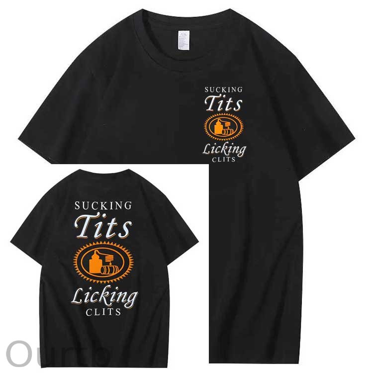 Sucking Tits Licking Clits  Pattern  Print 100%Cotton T-Shirt