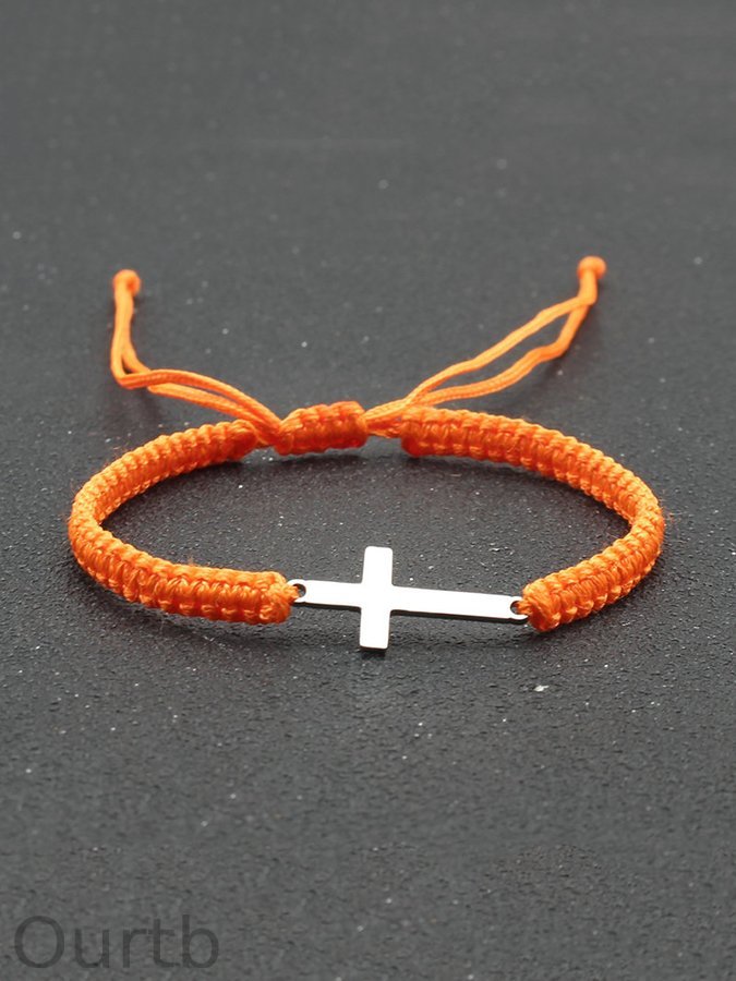 Simple Stainless Steel Cross Braided Bracelet