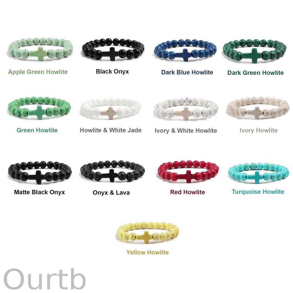 Jesus Cross Bracelet Handmade Beaded Stretch