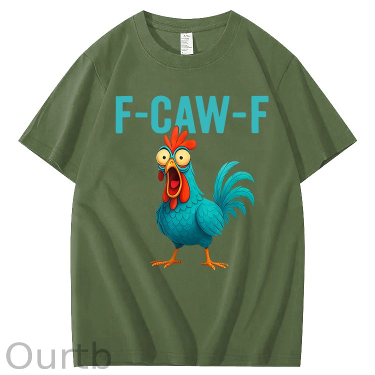 Funny Rooster Chicken F-Caw-F Chicken 100% Cotton T-Shirt