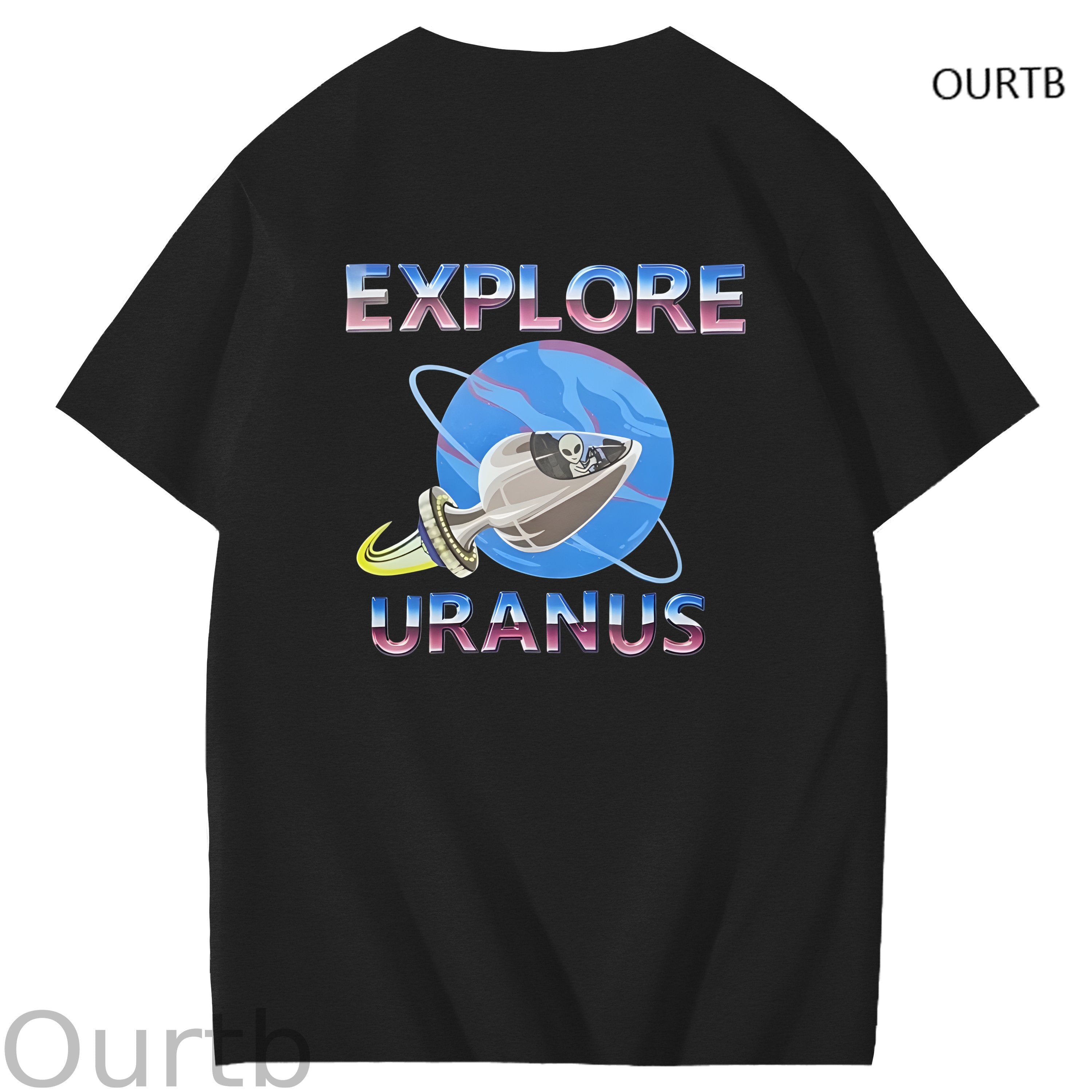 Explore Uranus Funny Adult Art Pattern Print T-Shirt