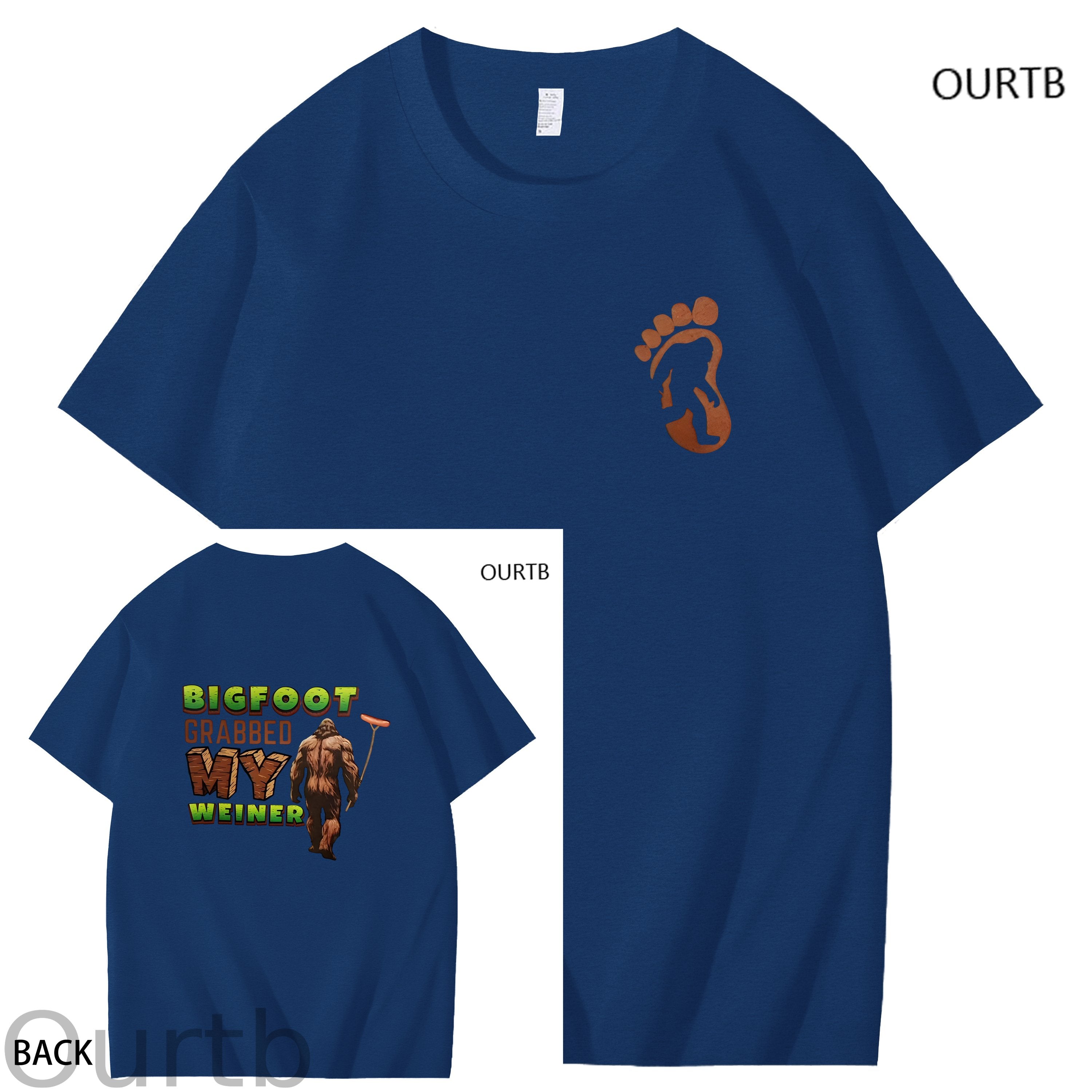 Bigfoot Grabbed My Weiner Art Pattern Print T-Shirt