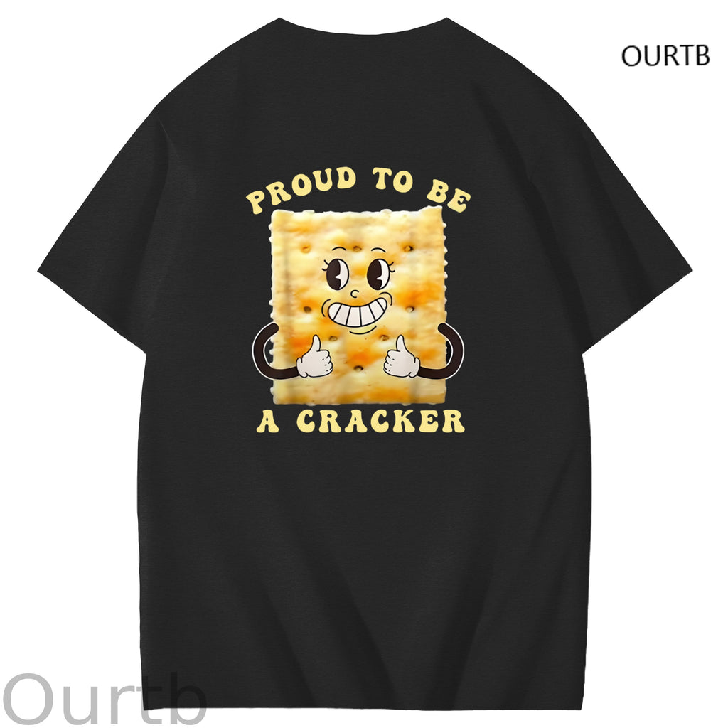 Proud To Be A Cracker Funny Adult Art Pattern Print T-Shirt