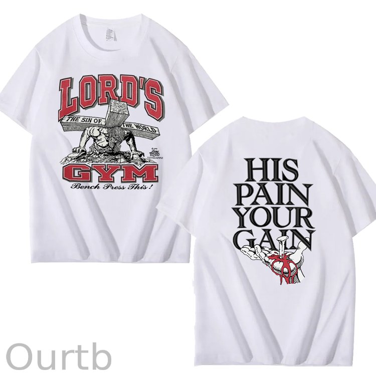 Vintage 1990s Lord's GYM His Pain Your Gain Jesus 100% Cotton T-Shirt