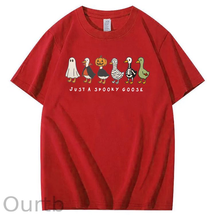 Just Spooky Goose Pattern 100% Cotton T-Shirt