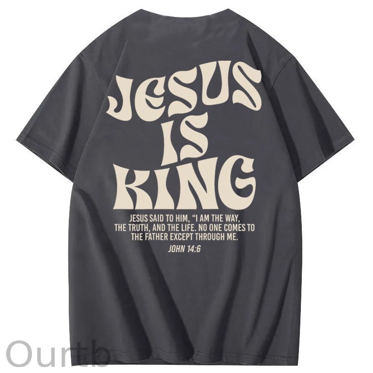 Jesus Is King Bible Verse John 14:6 Christian 100% Cotton T-Shirt
