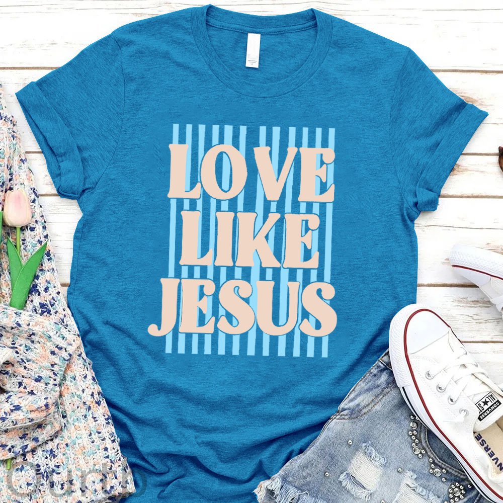 Women's Love Like Jesus  Pattern Round-Neck T-Shirt