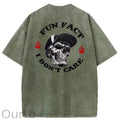 Fun Fact I Don't Care Washed Cotton T-Shirt