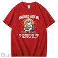 When God Made Me He Grinned And Said This'll  Be Fun Jesus Making Ceramics Pattern  Print 100%Cotton T-Shirt