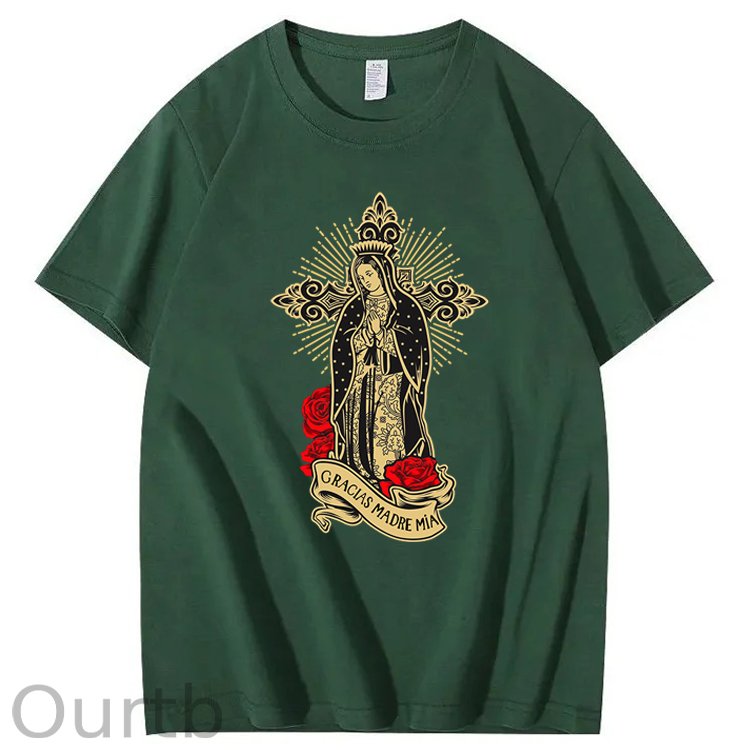 Our Lady Of Guadalupe Saint Virgin Mary 100% Cotton T-Shirt