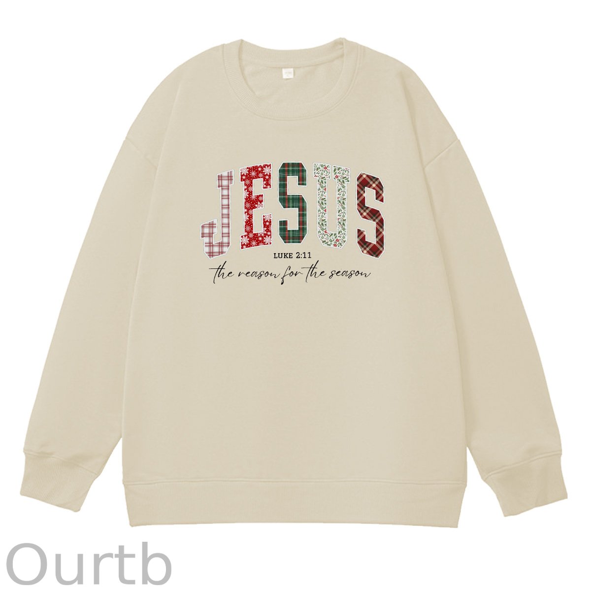 Jesus Pattern 100% 300g CottonCrew Neck Sweatshirt