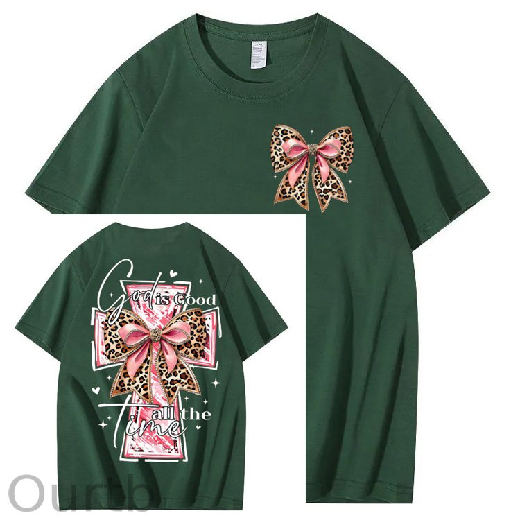 God Is Good All The Time Pattern Print 100%Cotton T-Shirt