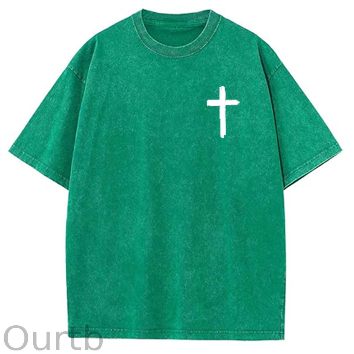 White God All Things Are Possible  Washed And Distressed Pattern Crew Neck T-Shirt
