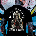 KEEP PRAYING NO ONE LISTENING Bleeding Nun Print Men's T-Shirt