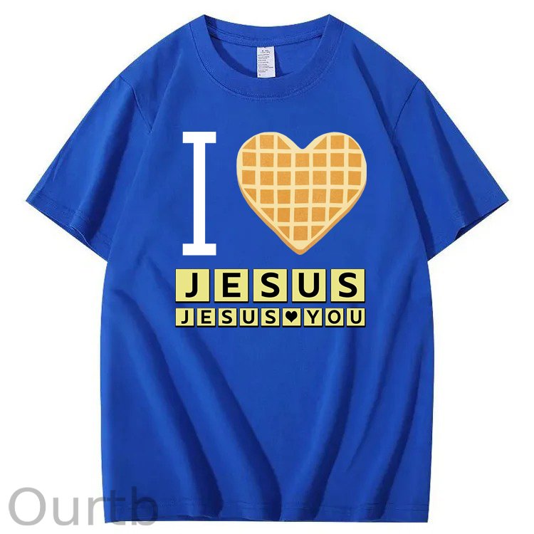 I Love Jesus Jesus Love You Waffle 100% Cotton T-Shirt