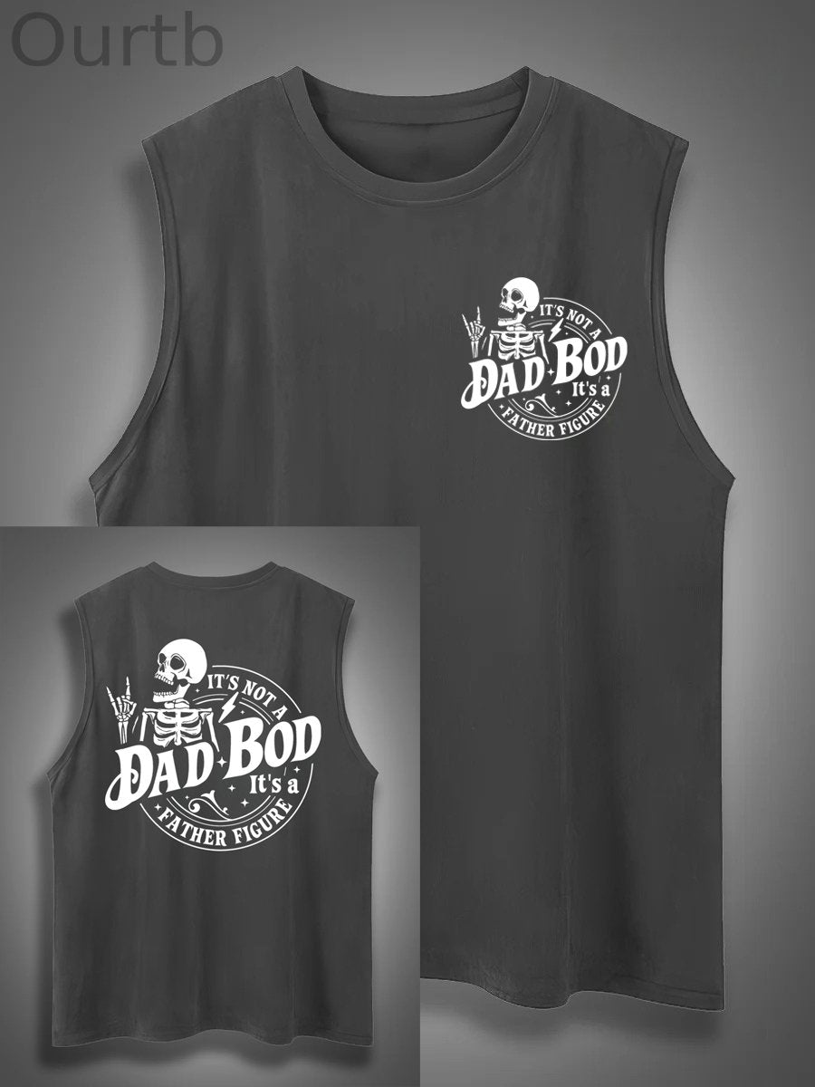 It's Not A Dad Bod It's A Father Figure Print Cotton Sleeveless Tank Tops