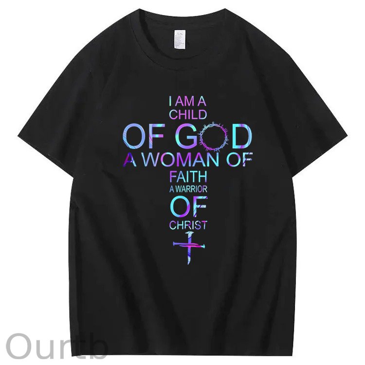 I Am a of God, A Woman of Faith, A Warrior of Christ 100% Cotton T-Shirt