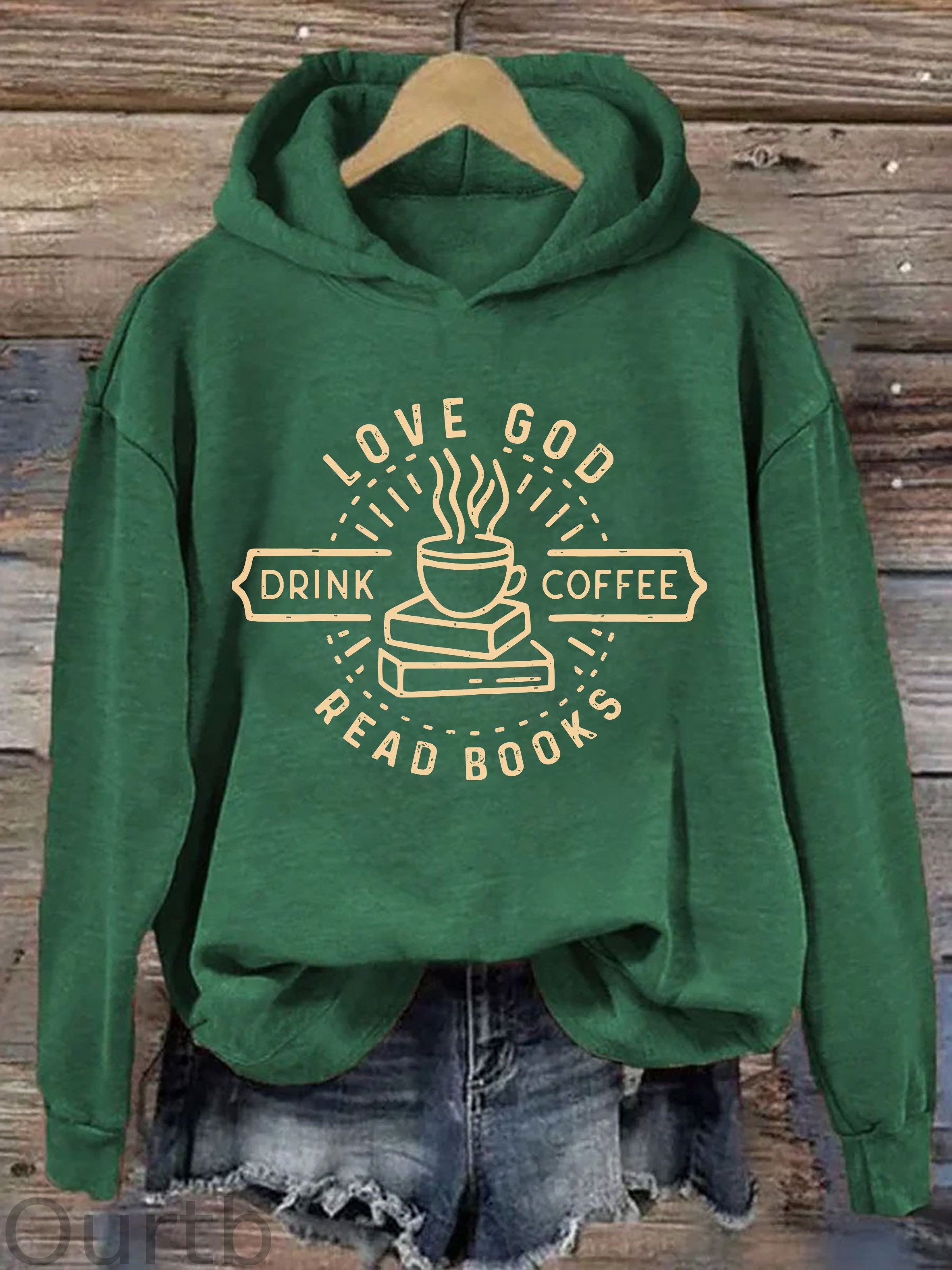 Love God Drink Coffee Read Books Hoodie