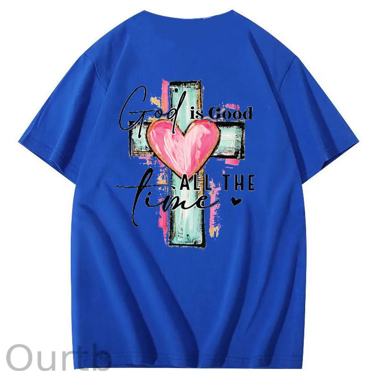 God Is Good Alll The Fine Pattern Print Crew Neck T-Shirt