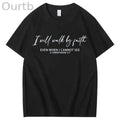 I Will Walk By Faith Print Crew Neck T-Shirt