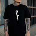 Nun Praying Light and Shadow Black Print T-shirt