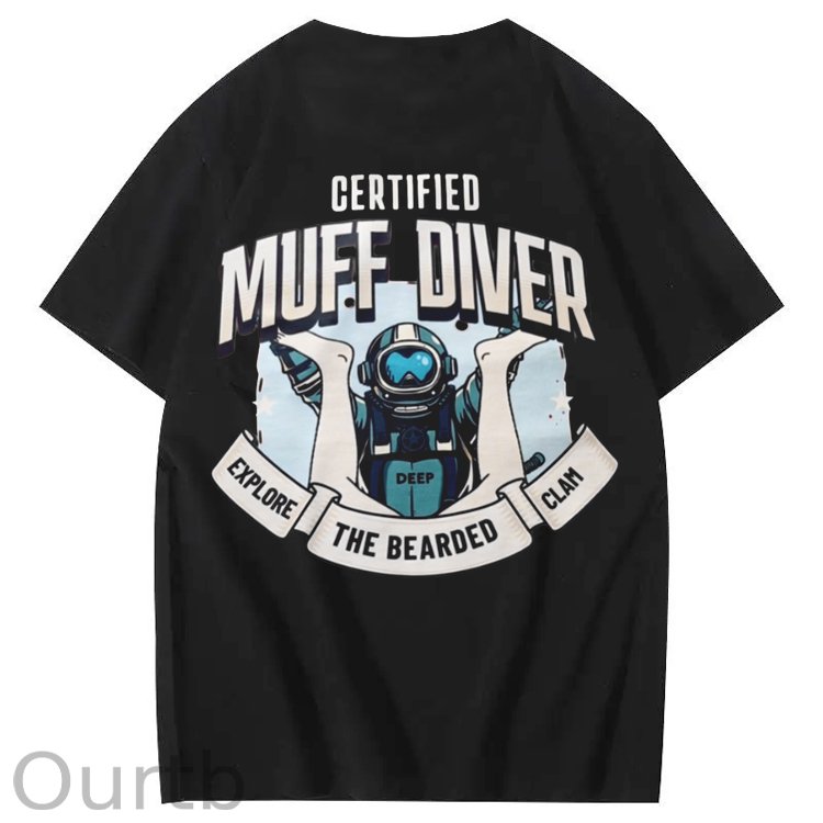 Certified Muff Diver Art Pattern Print T-Shirt