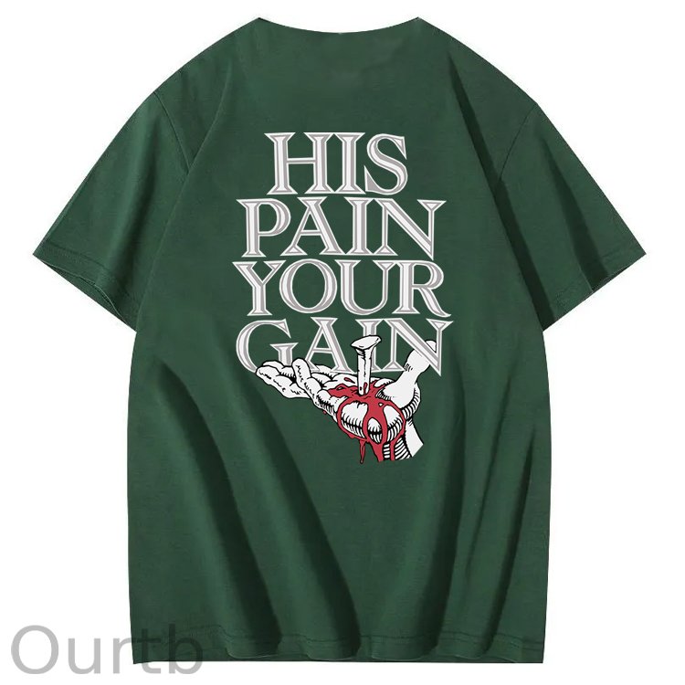 Vintage 1990s Lord's GYM His Pain Your Gain Jesus 100% Cotton T-Shirt