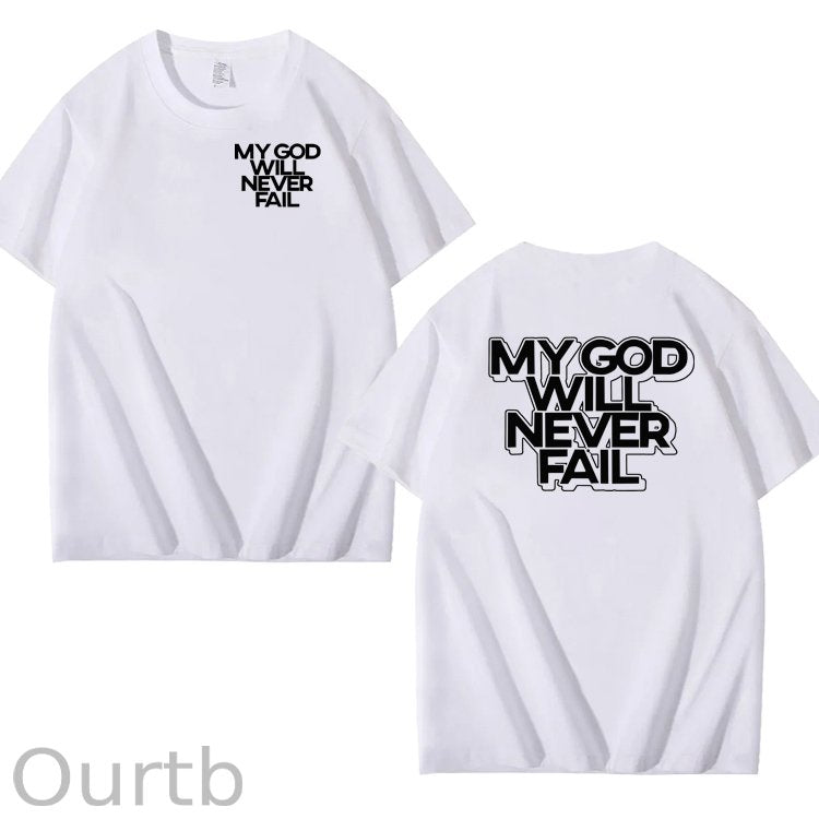 My God Will Never Fall Pattern 100% Cotton T-Shirt