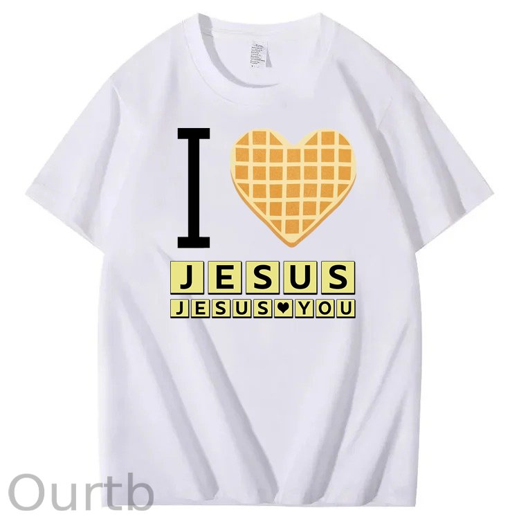 I Love Jesus Jesus Love You Waffle 100% Cotton T-Shirt