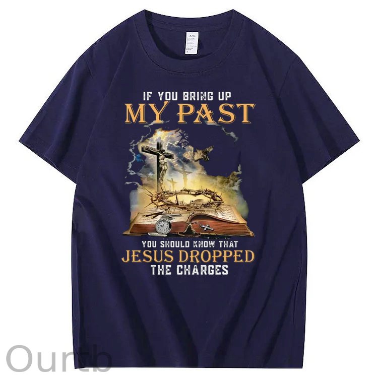 Bring Up My Past  You Should Know That  Pattern Print Crew Neck T-Shirt
