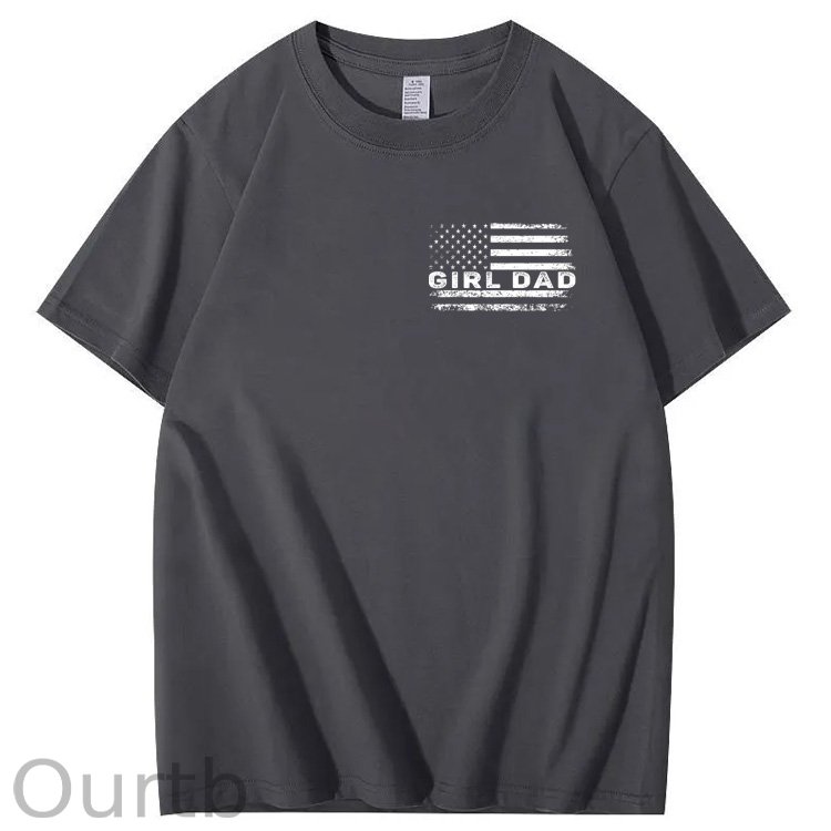 Girl Dad Pattern Print 100%Cotton T-Shirt