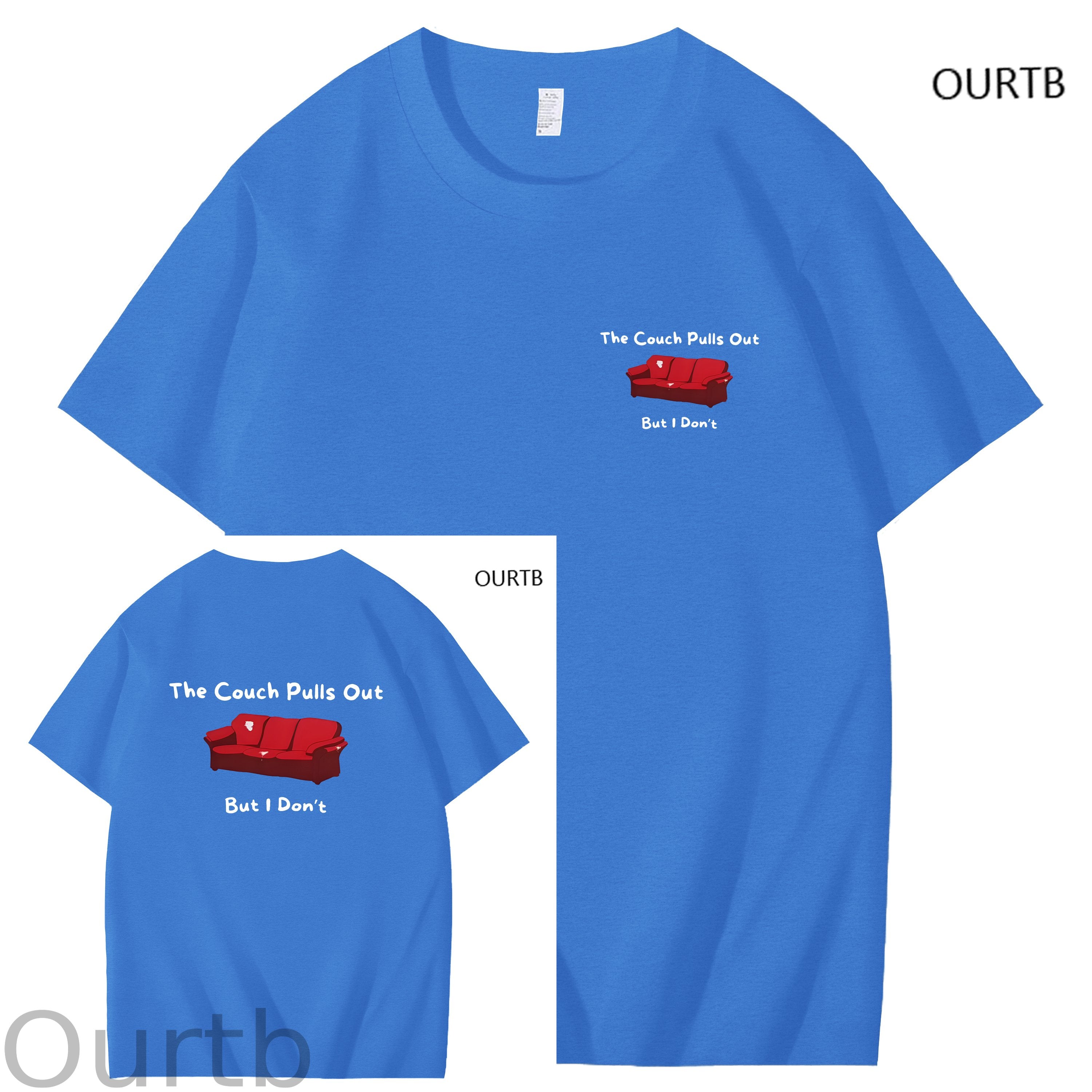 The Couch Pulls Out But I Don't Funny Adult Art Pattern Print T-Shirt