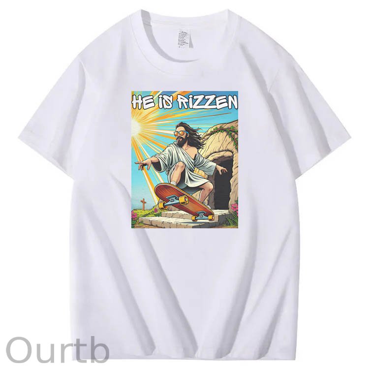 He is Rizzin Funny Cool Pattern Print Crew Neck T-Shirt